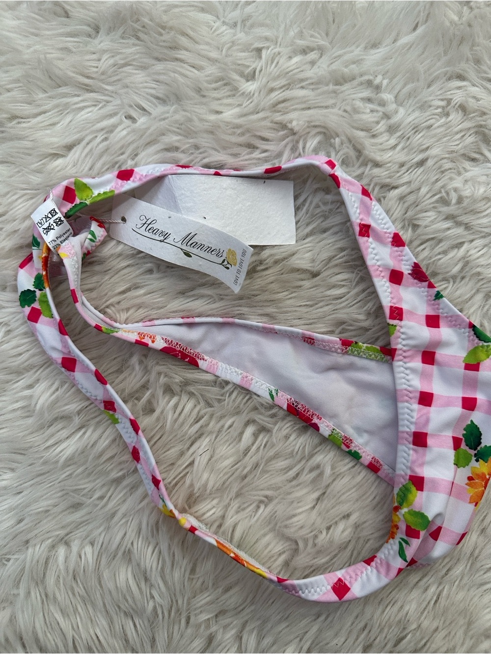 Heavy Manners Gingham Floral Two-Piece Swim Set - Picture 6 of 7